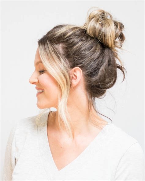 Messy Bun For Lob Hairstyles Fashion Blog