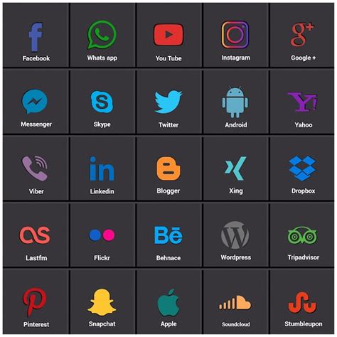 Iconos Populares De Redes Sociales Descargar Vectores Gratis