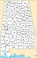 ♥ A large detailed Alabama State County Map