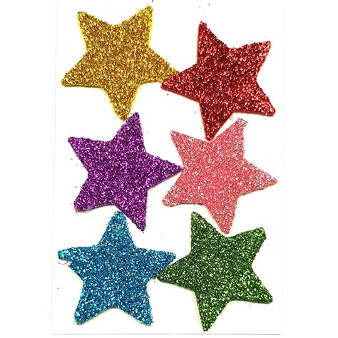 Buy Star Shaped Glitter Sticker For Craft Self Adhesive Multi Color