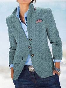 Solid Pockets Blazer Plus Size Lapel Long Sleeve Outerwear Outerwear