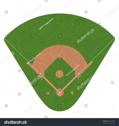Baseball Field Diamond Base On Green Grass Baseline For A Baseball