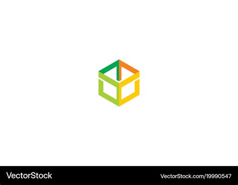 Colored Polygon Structure Construction Logo Vector Image