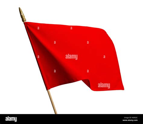 Blank Red Flag Blowing In Wind Isolé Sur Fond Blanc Photo Stock Alamy