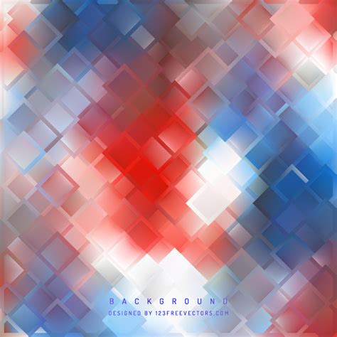 Abstract Blue Red Geometric Square Background