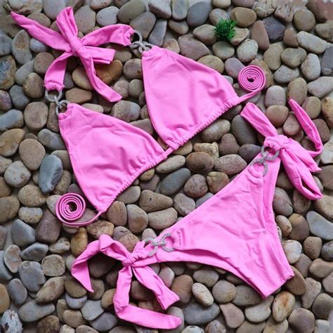 bikini diamond swimsuit crystal women swimwear nude bikinis brazilian rhinestone beachwear push