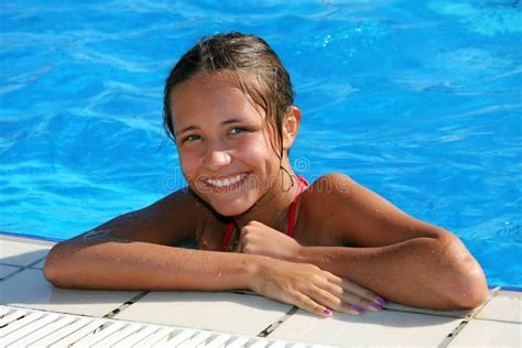 Girl Near The Swimming Pool Stock Image Image Of Young Sunbathing 2185439