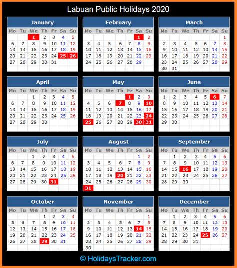 Labuan Malaysia Public Holidays 2020 Holidays Tracker