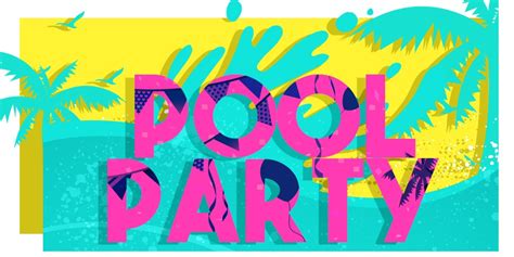 Save The Date Pool Party Clip Art Library