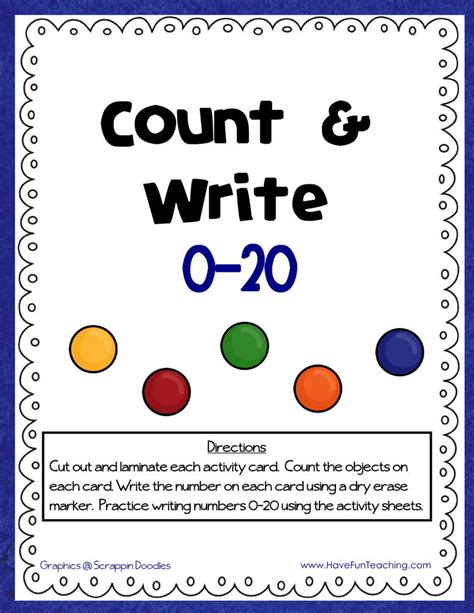 Count And Write 0 20 Activity • Have Fun Teaching