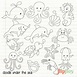 Sea Animals Clipart Line Drawing