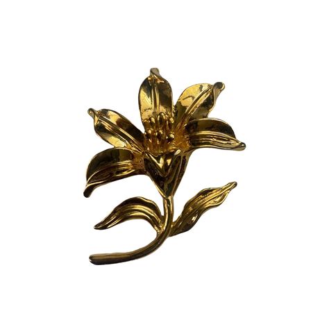 Other Vintage 1980s Aai Easter Lily Flower Brooch Gold Tone Lapel Grailed