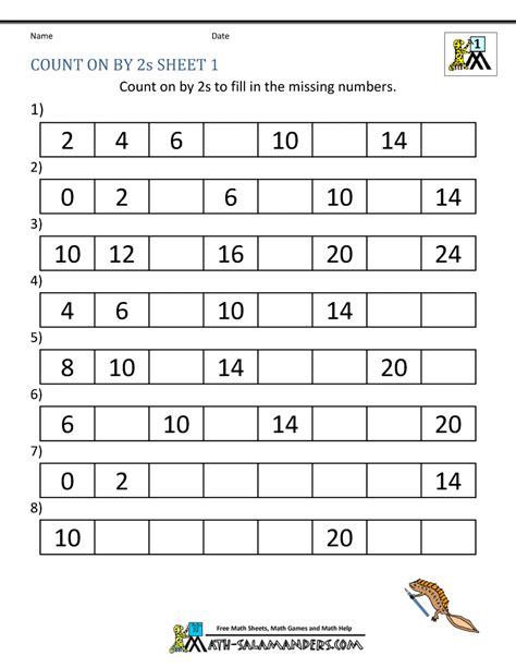Skip Counting Worksheet 2s 5s 10s Skip Counting Worksheets Counting