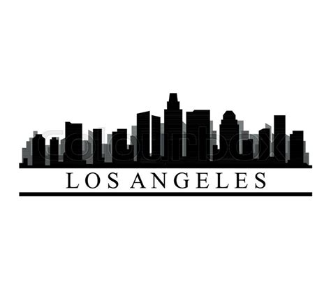 Los Angeles Skyline Silhouette Vector At Collection