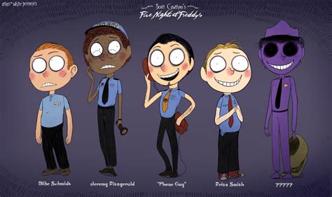 Five Nights At Freddy S Security Guards By Atlas White On Deviantart