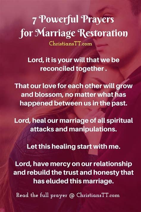 14 Powerful Prayers For Marriage Restoration Prayer For Marriage Restoration Marriage
