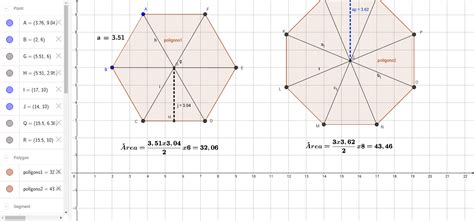 CÁlculo Del Área De PolÍgonos Regulares Geogebra