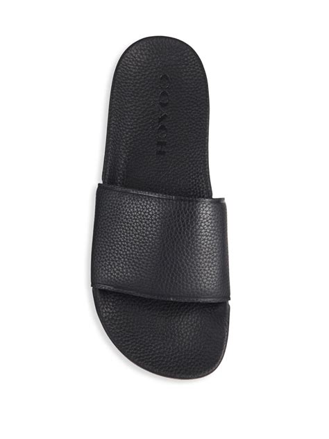 Lyst Coach Textured Slide Sandal In Black For Men