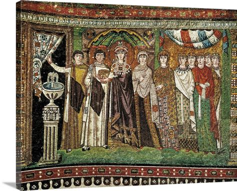 Empress Theodora And Her Court Early Byzantine Art Solid Faced Canvas
