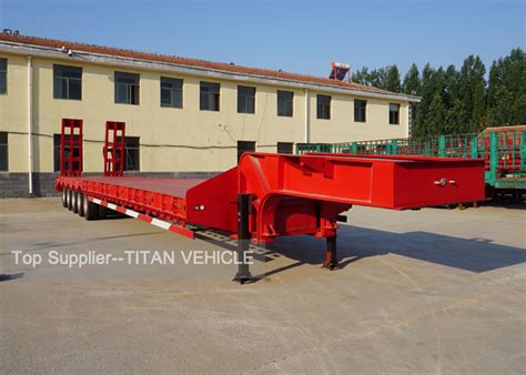 Titan 4 Axle Lowbed Semi Trailer 100 Ton 120 Tons Low Load Trailers