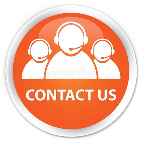 Contact Us Customer Care Team Icon Premium Orange Round Button Stock