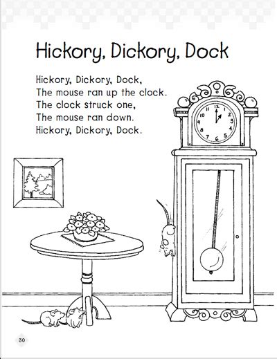 view hickory dickory dock coloring page png