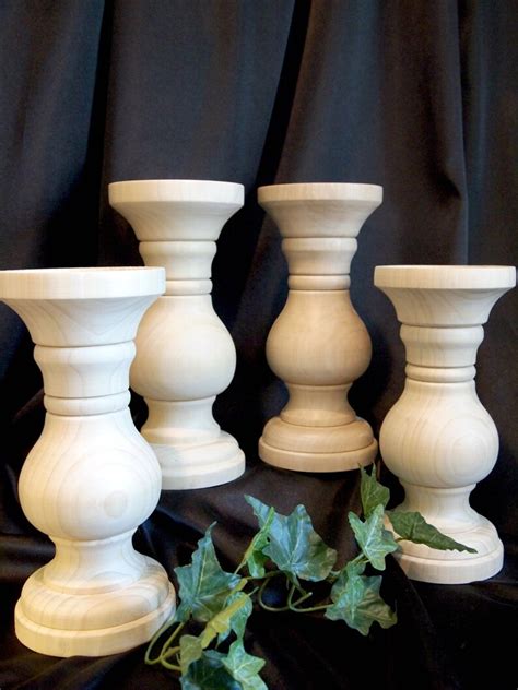 Unfinished Chunky Pillar Candle Holders 10 Inch Set Of 4 Etsy