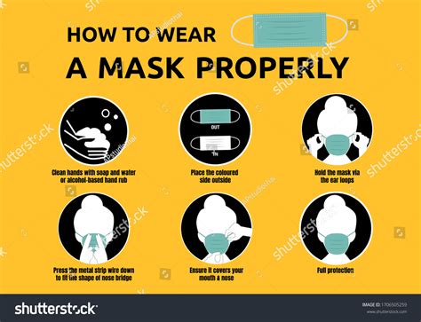 How Wear Surgical Mask Properly Infographic Stock Vector Royalty Free