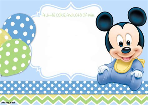 This minnie mouse baby shower invitation and any of our printable party decorations are for your personal use only and cannot be resold, shared or. Mickey Mouse 1st Birthday Invitations | Compleanno di ...