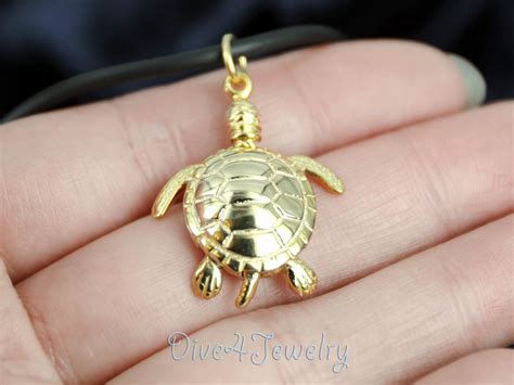 Moveable Turtle Pendant Necklace Moving Head Legs And Tail Sterling Silver Gold Plated Flexible