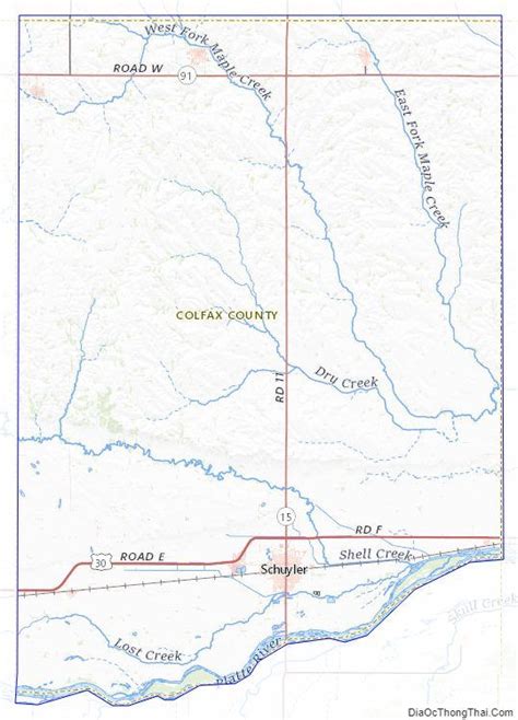 Topographic Map Of Colfax County Nebraska Colfax Us Map Topographic