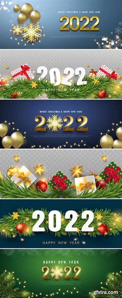 Happy New Year 2022 Banners Collection Vol4 10 Vector Templates