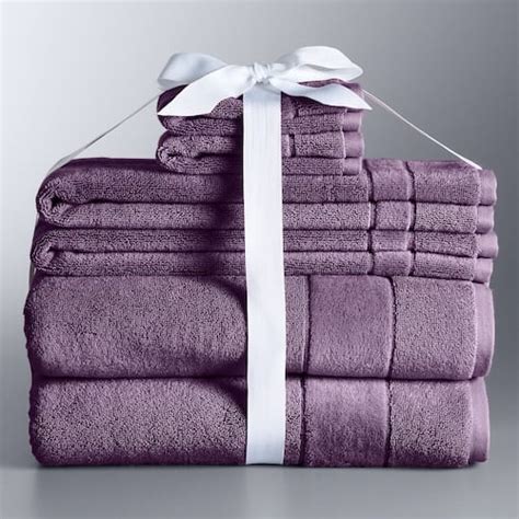 Towel sets are generally made from terrycloth, a fabric that has uncountable small loops which easily absorb moisture. Simply Vera Vera Wang 6-Piece Turkish Cotton Bath Towel ...