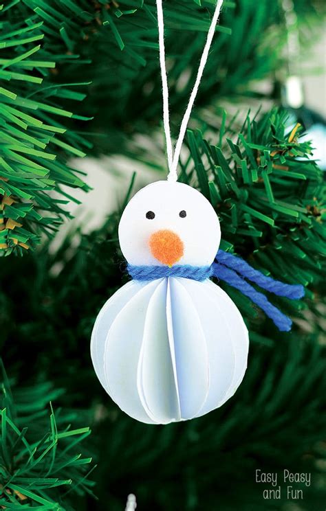 Simple Snowman Ornament Kid Made Christmas Ornament Easy Peasy And Fun