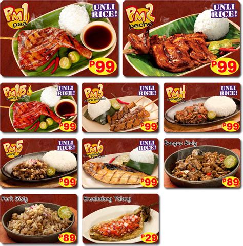 Mang Inasal Menu Texan In The Philippines