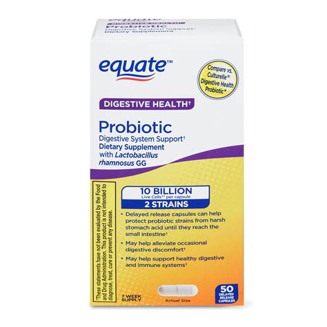 Equate Probiotic Digestive System Support With Lactobacillus Rhamnosus GG Capsules Count
