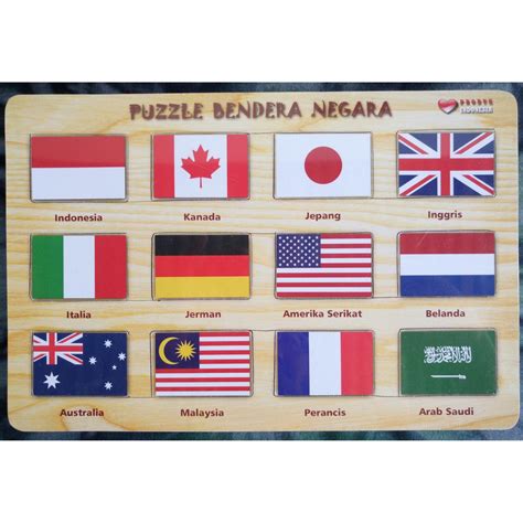 Puzzle Bendera Negara Dunia Montessori Flags Puzzle Puzzel Puzel My