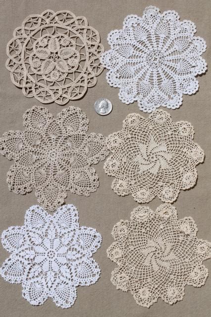 Vintage Crochet Lace Doily Lot Small Doilies Coasters Goblet Rounds