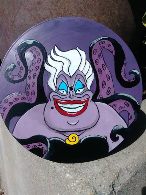 Ursula Acrylic Painting On Vinyl Record The Little Mermaid Disney