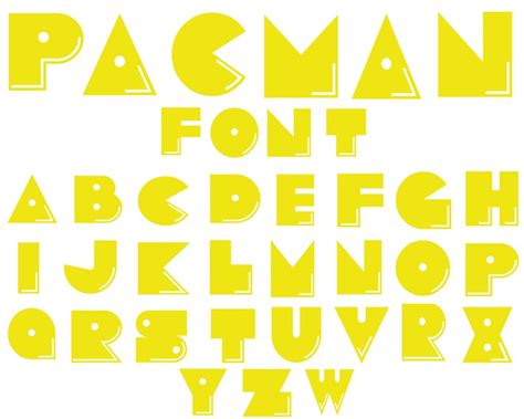 Pacman Font Svg Files Pacman Alphabet Svg Pacman Game Font Etsy