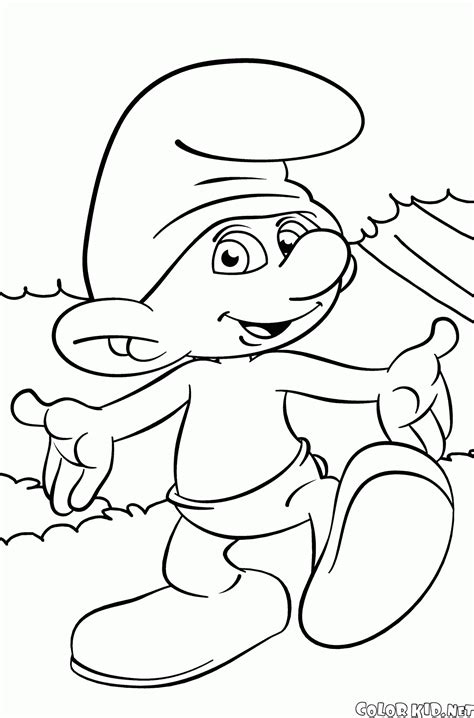 Coloring Page Brainy Smurf