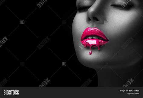 Red Lipstick Dripping Image Photo Free Trial Bigstock