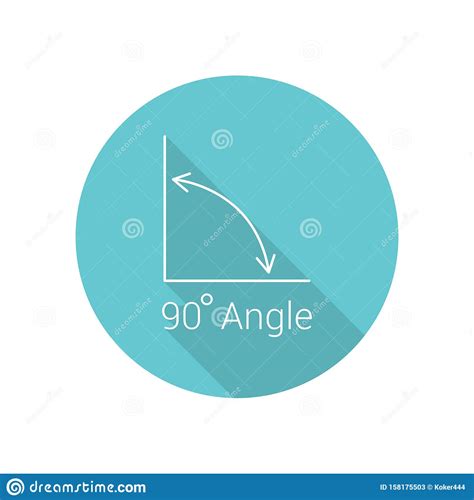 90 Degree Angle Flat Icon Isolated Icon With Angle Symbol And Text