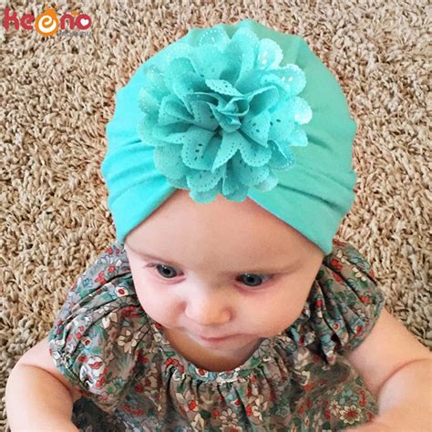 Fashion Flower Baby Girls Hat Newborn Elastic Cotton Baby Turban Hats