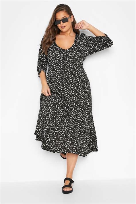 Limited Collection Plus Size Black Floral Midaxi Dress Yours Clothing