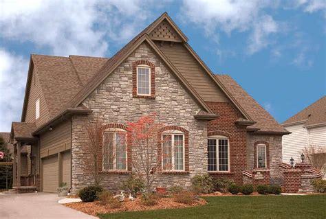 Old World Modern Brick Exterior House Stone Exterior