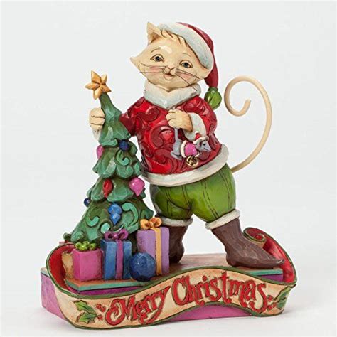 Jim Shore For Enesco Heartwood Creek Christmas Cat Decorating Tree
