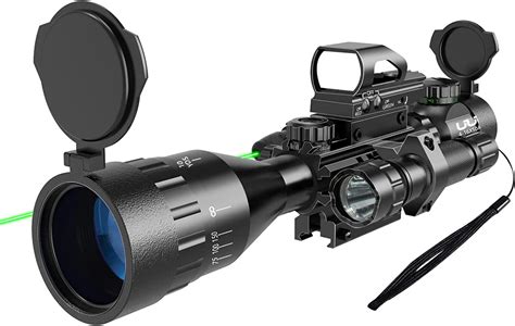 Uuq 4 12x50 Ao Rifle Scope Red Green Illuminated Range Finder Reticle W Green Laser
