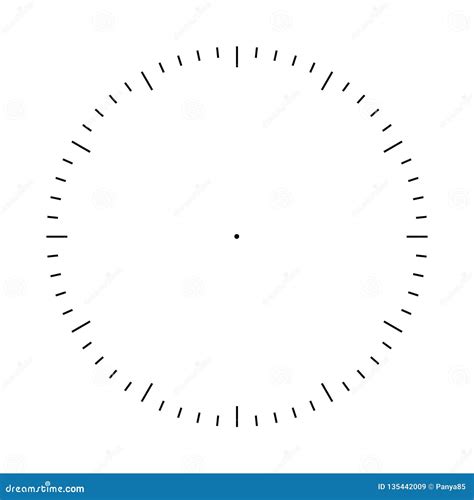 Clock Face Blank Template Hours And Seconds Division Marks Stock