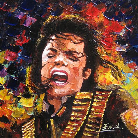 Original Palette Knife Painting Michael Jackson Painting By Enxu Zhou